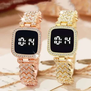 Digital Display Women’s Bracelet Square Touch Watch