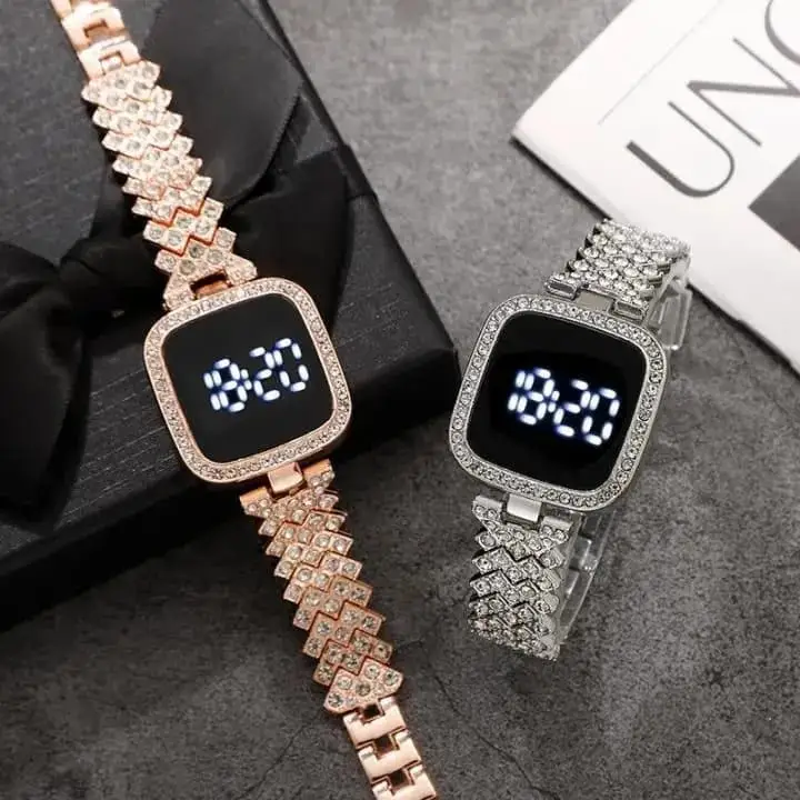 Digital Display Women's Bracelet Square Touch Watch
