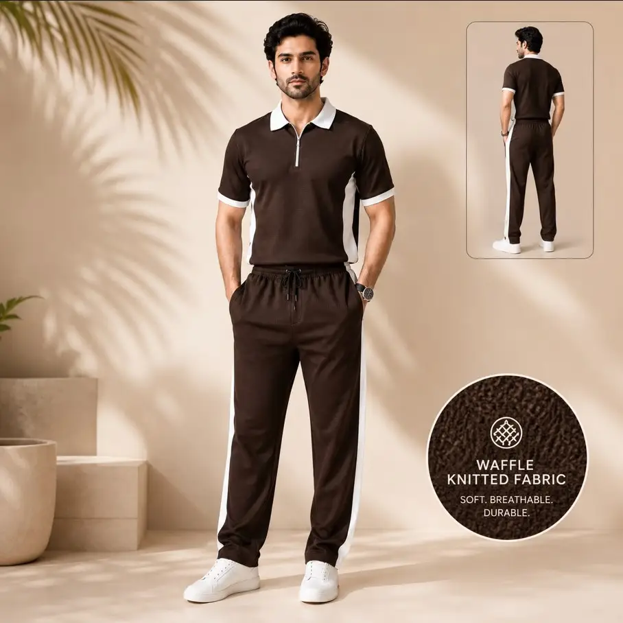 2 Pcs Men's Dri Fit Texture Track Suit