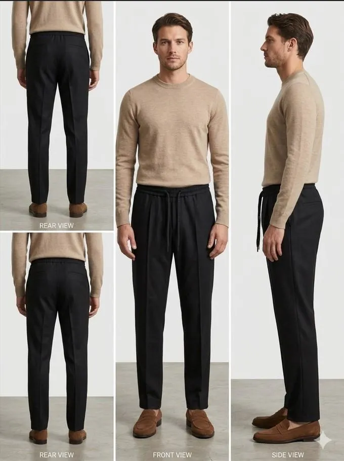 Men's Dri Fit Plain Trouser - 1 Pc in Black