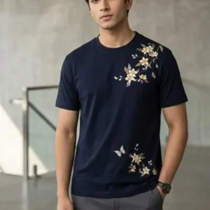 1 Pc Men’s Dri Fit Flower Printed T-Shirt