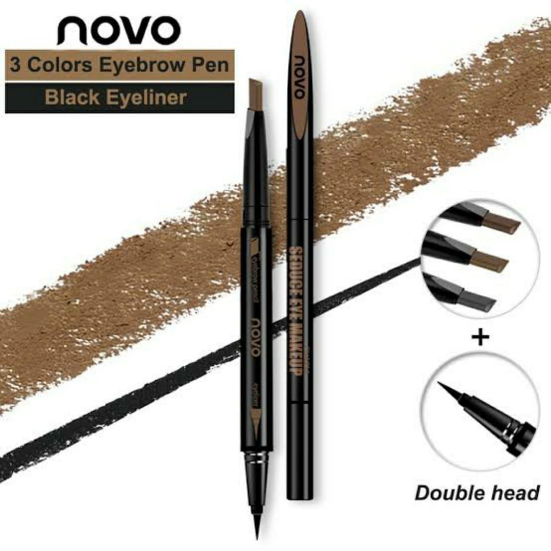 2 in 1 Eyebrow & Eyeliner Pen Black