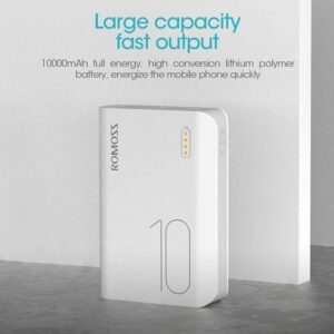 White Power Bank 10000mAh Fast Charge Portable