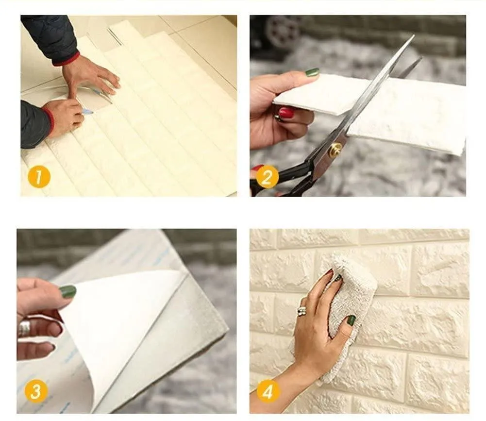 3D Brick Wall Panel Peel & Stick Waterproof DIY