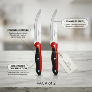 SelectMaster Pack Pack 2 – Precision Fruit Cutting Knife Set – Premium Stainless Steel Paring Knives with Ergonomic Triple-Rivet Handle