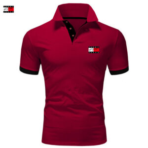 Men Red Polo Shirt Summer Stylish Short Sleeve
